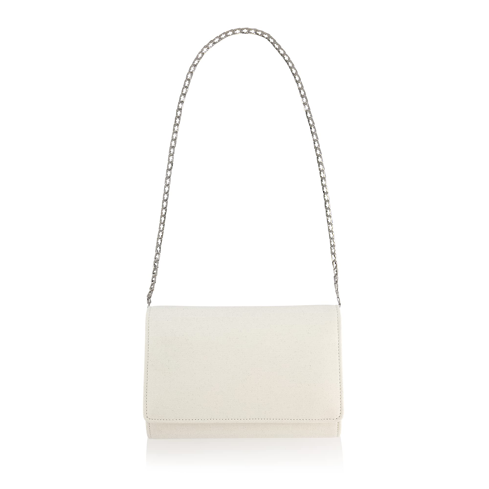 Rainbow Club Dafina Brauttasche Off-White Metallic mit Kette