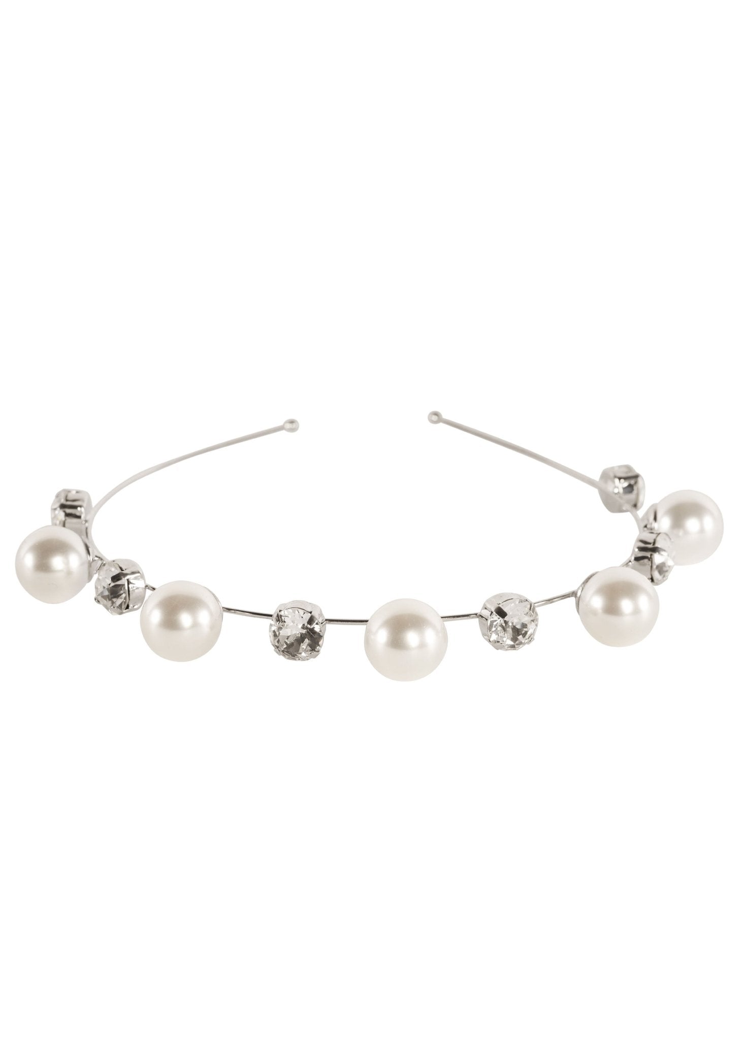 Elizabeth Bower Duet Haarband Rhodium Perlen Kristall