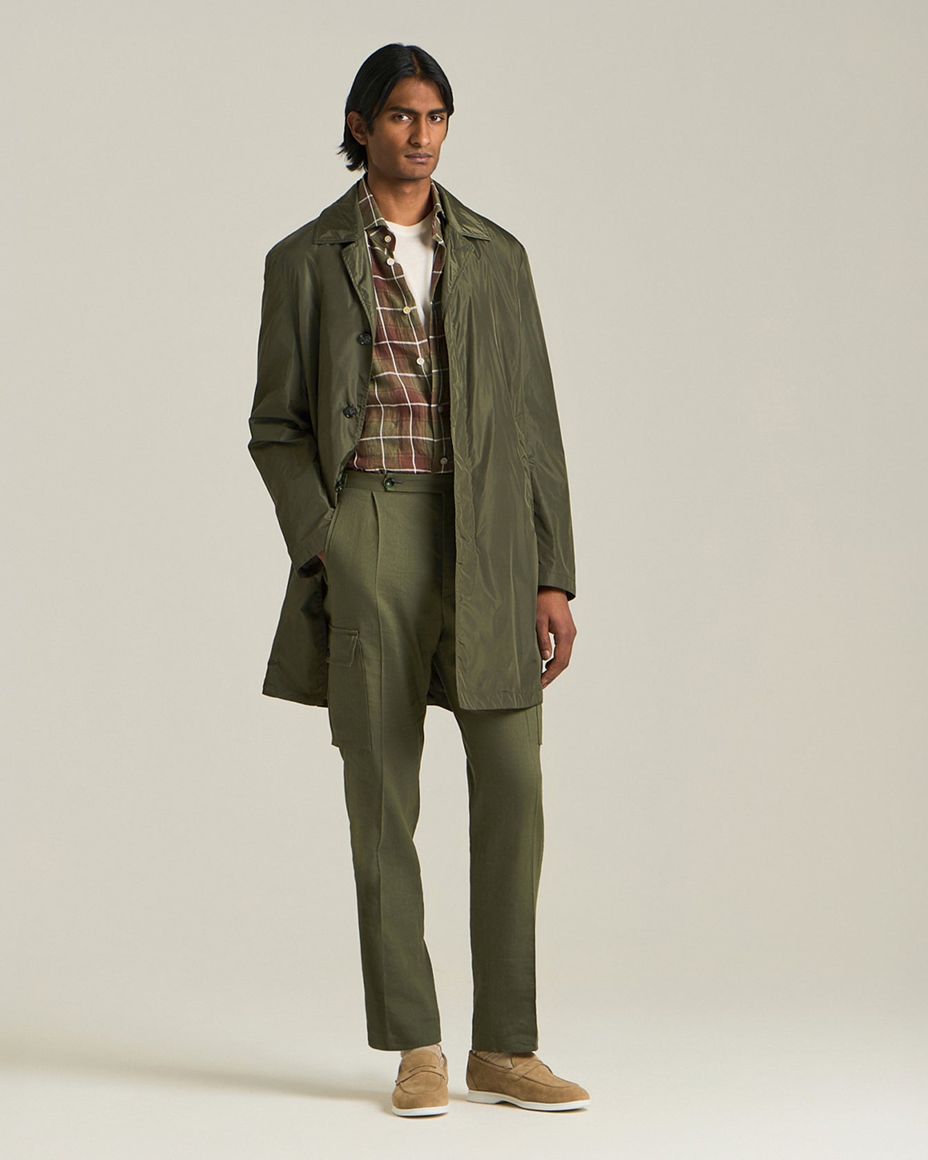 Kiton Technical Trenchcoat Mantel Technisch Einreihig