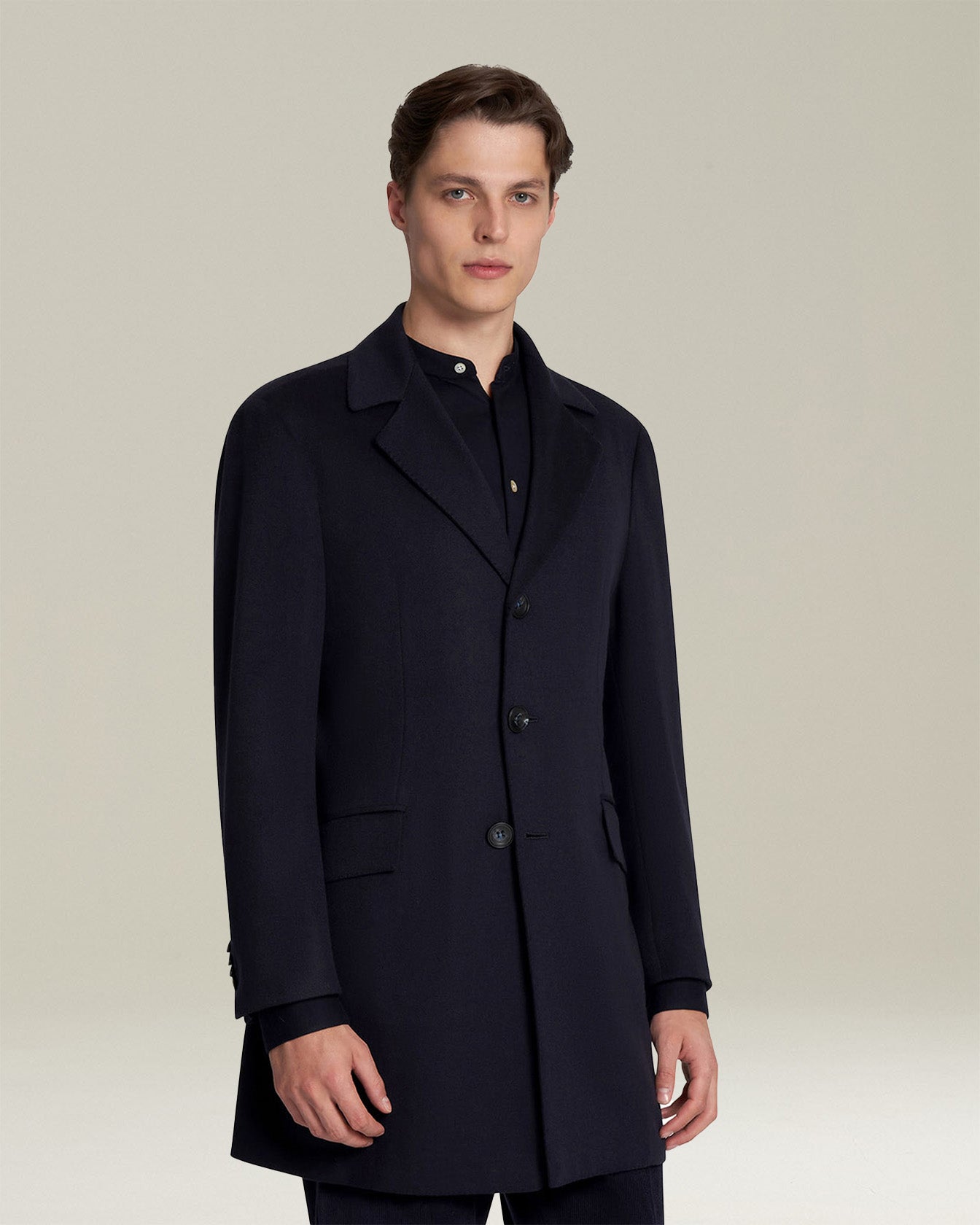 Kiton Outerwear Giaccone Cashmere Mantel blau Vicuna