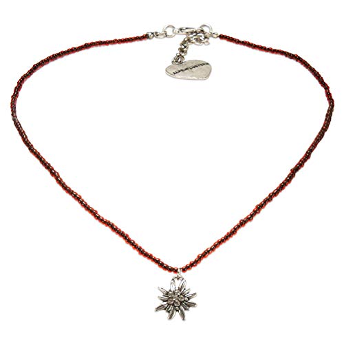 Alpenflüstern DAHEIM DHK258 Dirndlkette grün Edelweiss Perlen