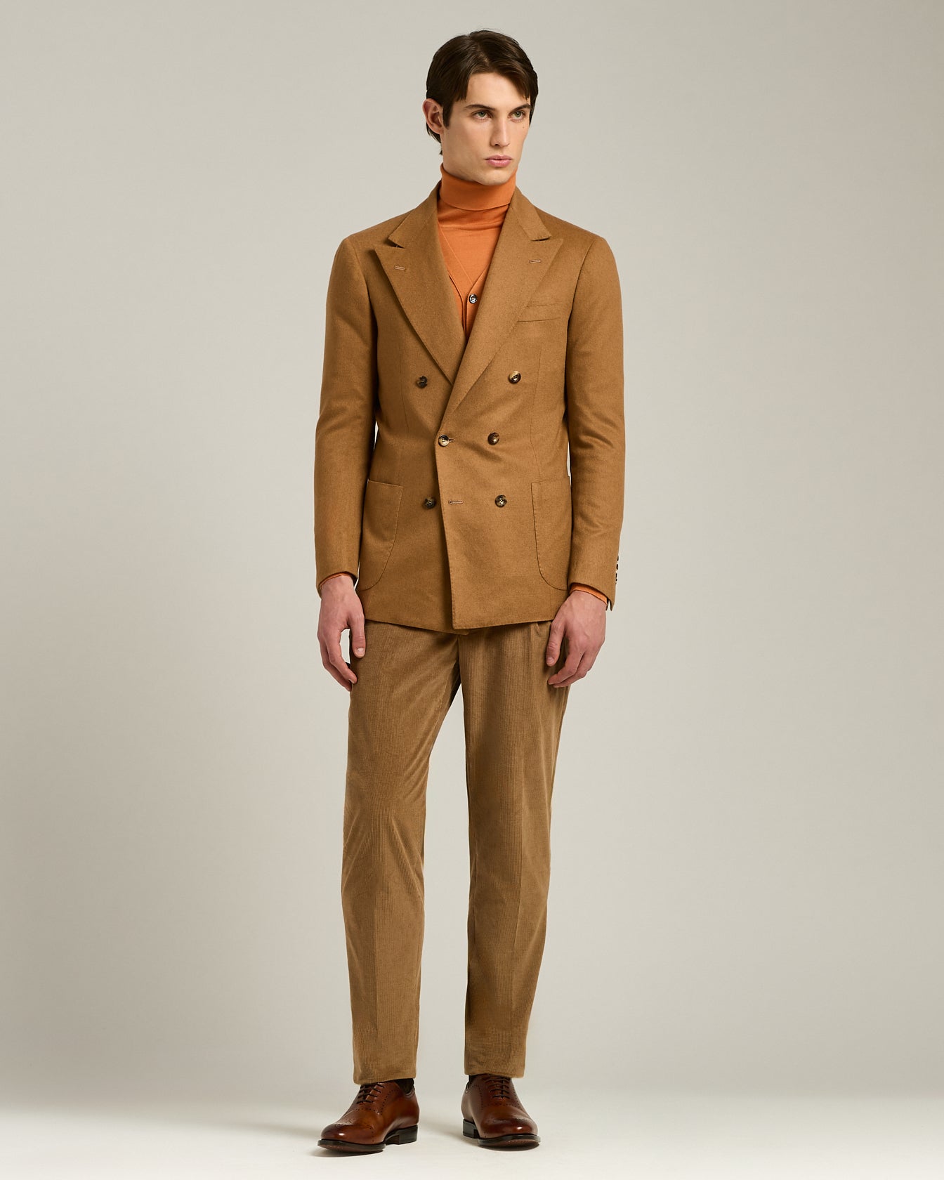Kiton Double-Breasted Blazer Sakko braun Kaschmir Vikunja
