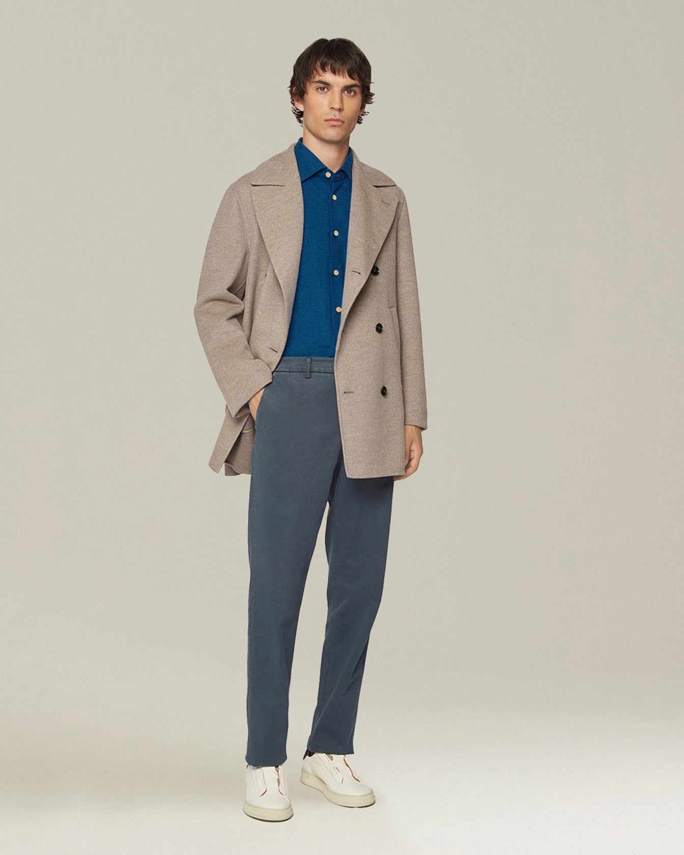 Kiton Nerano Flanell Hemd Hahnentritt Gr. 40