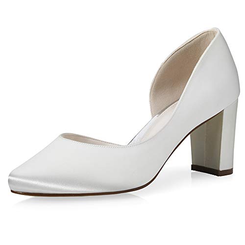 Rainbow Club Timeless Jaylin Pumps Ivory 39 Satin Blockabsatz