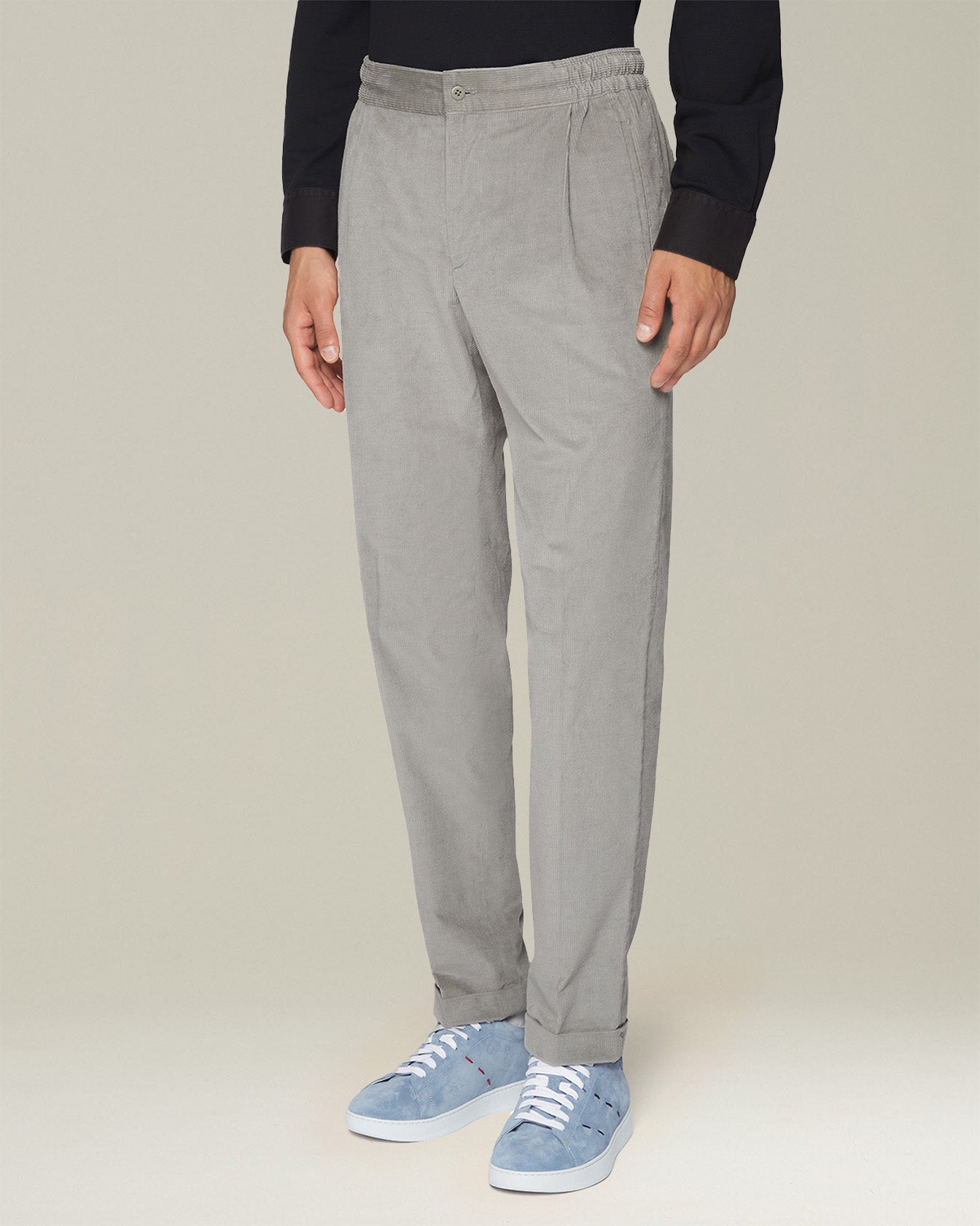 Kiton Comfort Baumwolle Woll Hose Herren Kordelzug