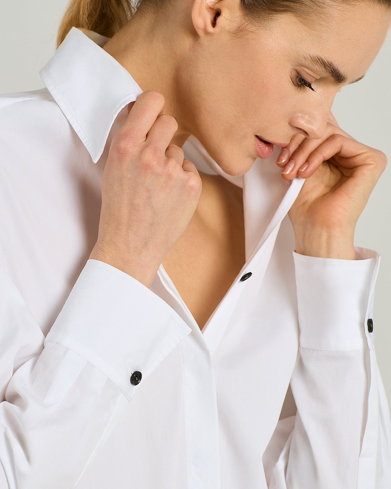 Kiton Shirts Hemd Baumwolle weiß verdeckte Leiste