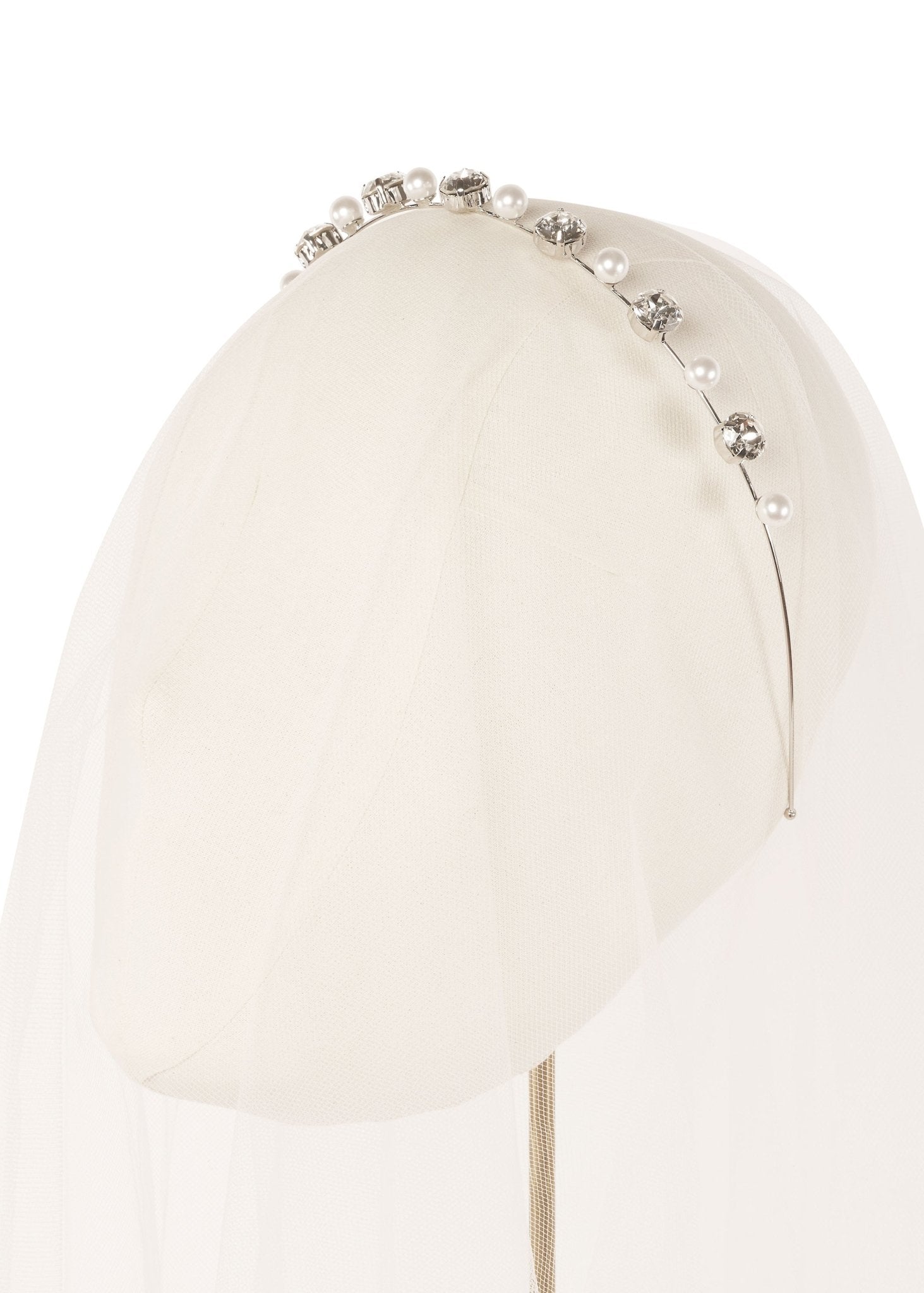 Elizabeth Bower Duet Mini Pearl Haarreif Rhodium Perlen
