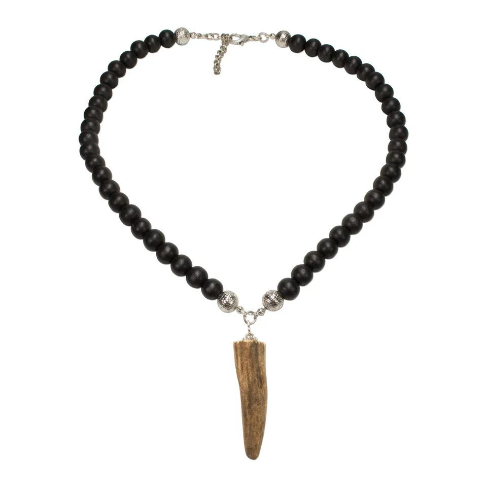Alpenflüstern DAHEIM Holzperlen-Kette HHK010 Rehspitz Herren