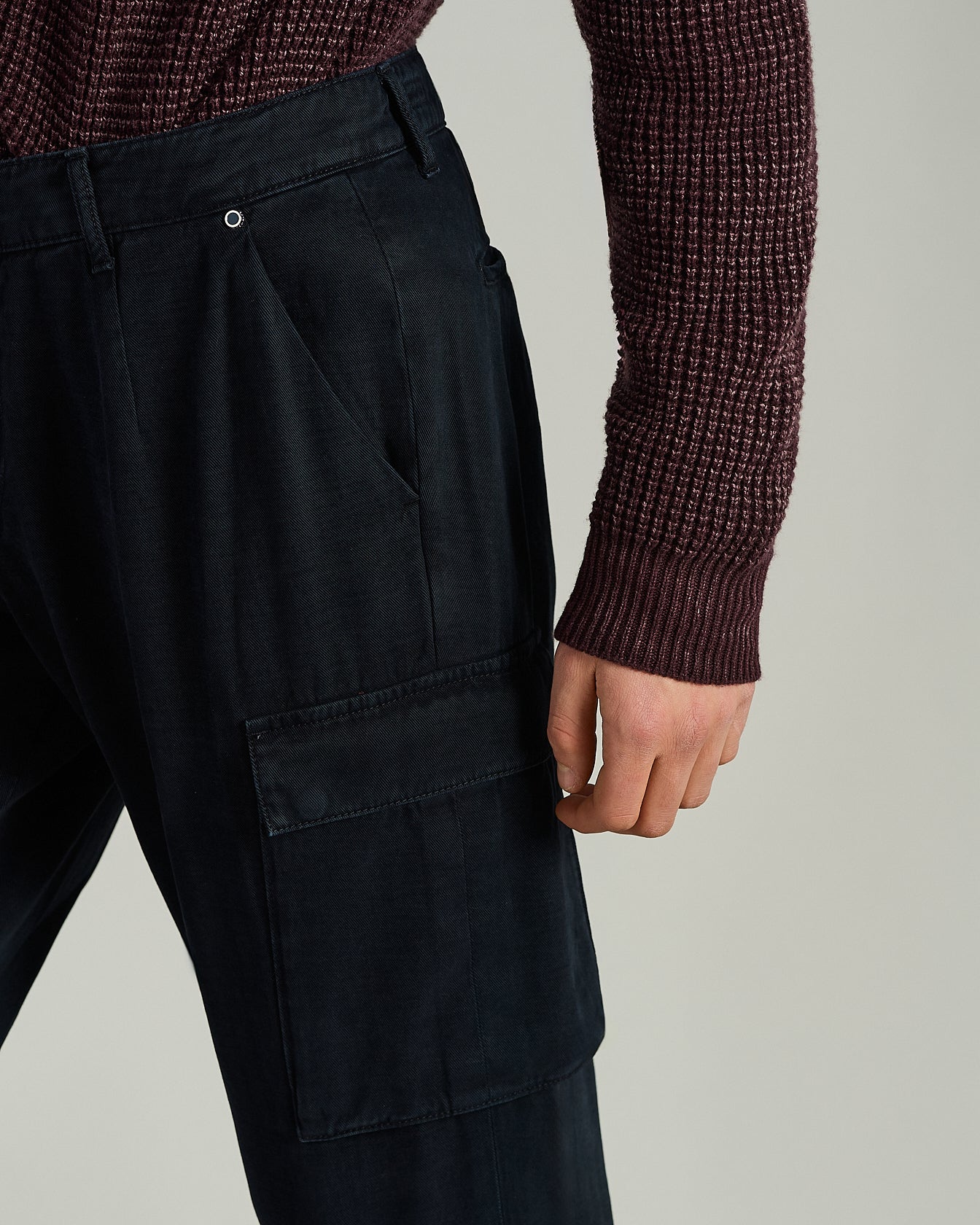 Kiton Hose Cargo Baumwolle-Stretch blau Gr. 34
