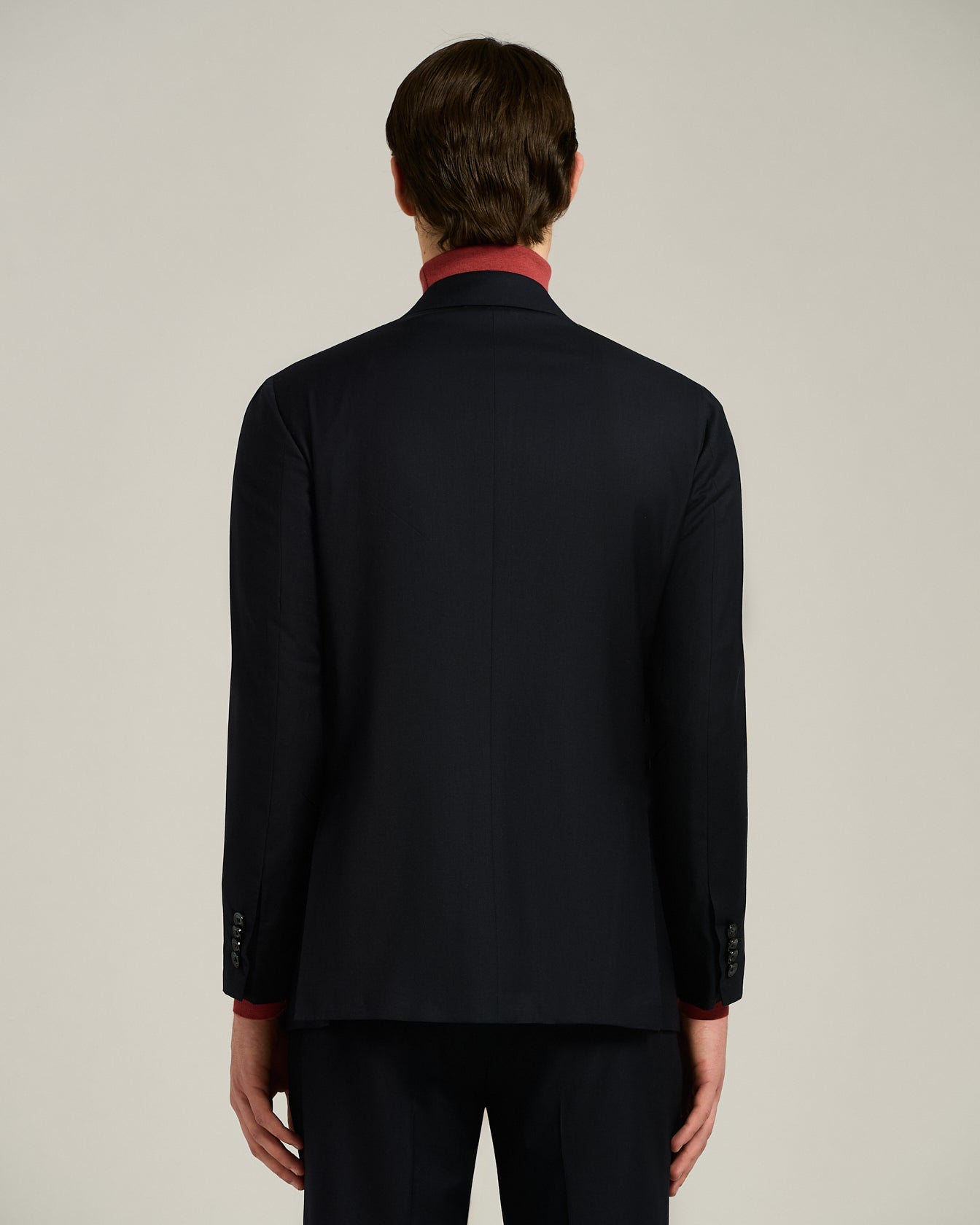 Kiton Suits Monochrome Zweireiher Anzug Wolle Blau Gr. 50