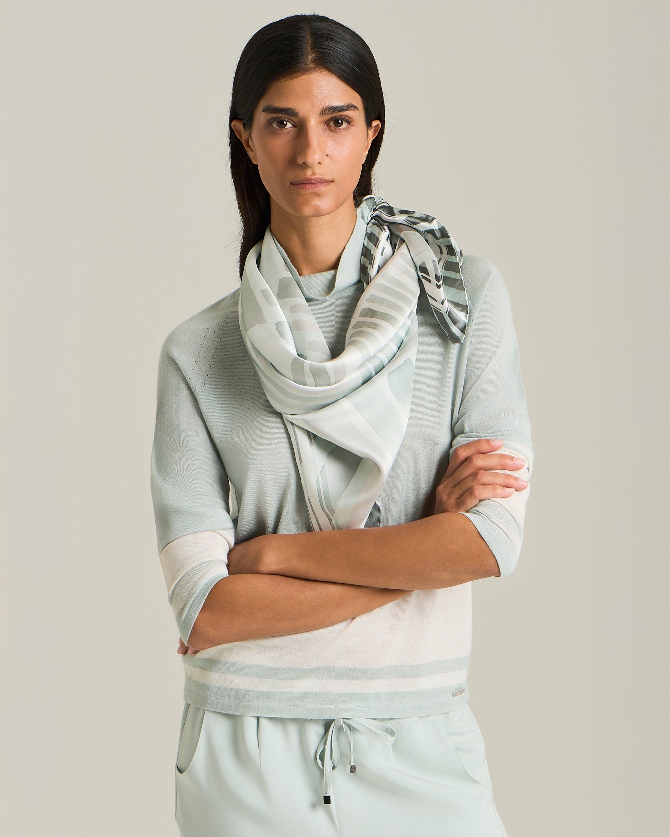 Kiton Knitwear Colour-Block Kaschmir Seide Rollkragenpullover