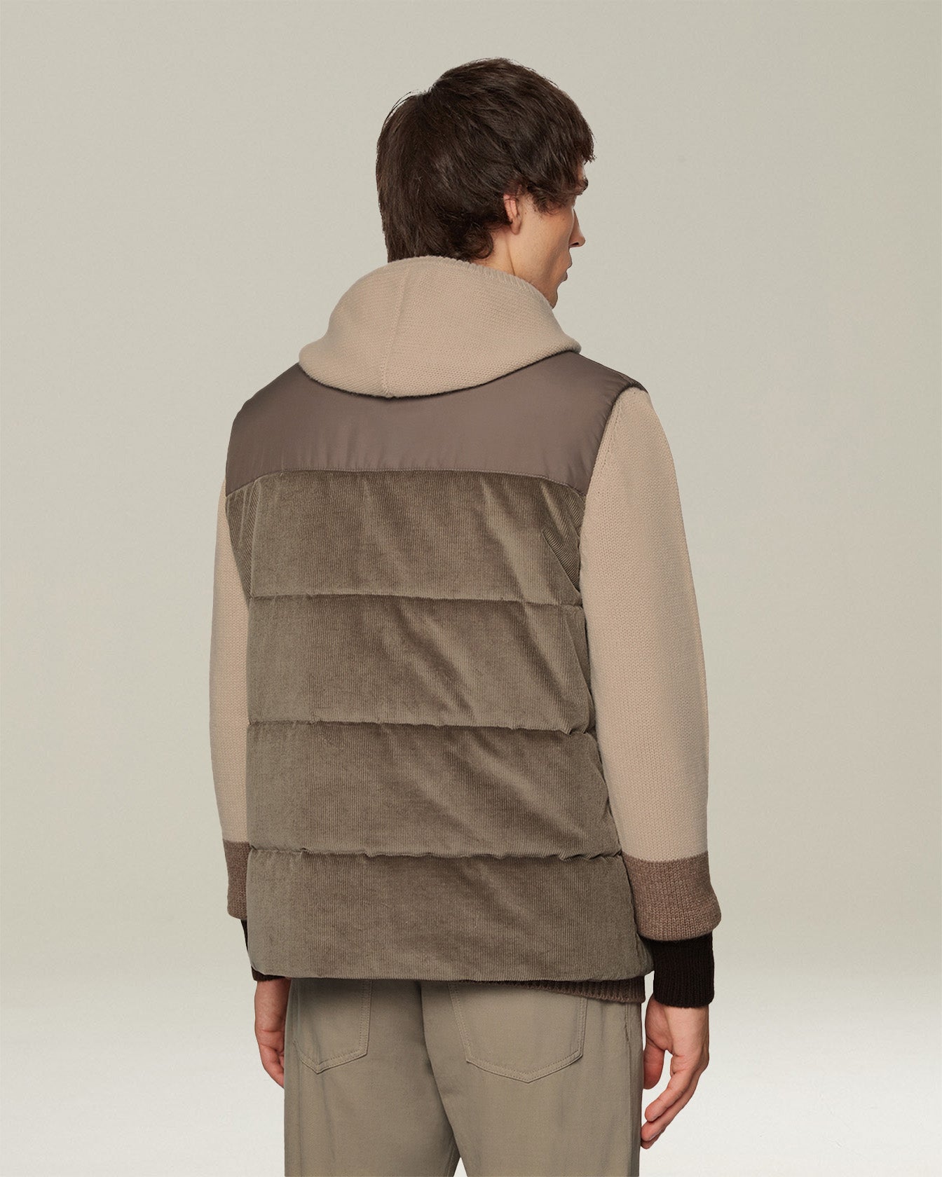Kiton Gilet Piumino Smanicato Daunenweste Samt