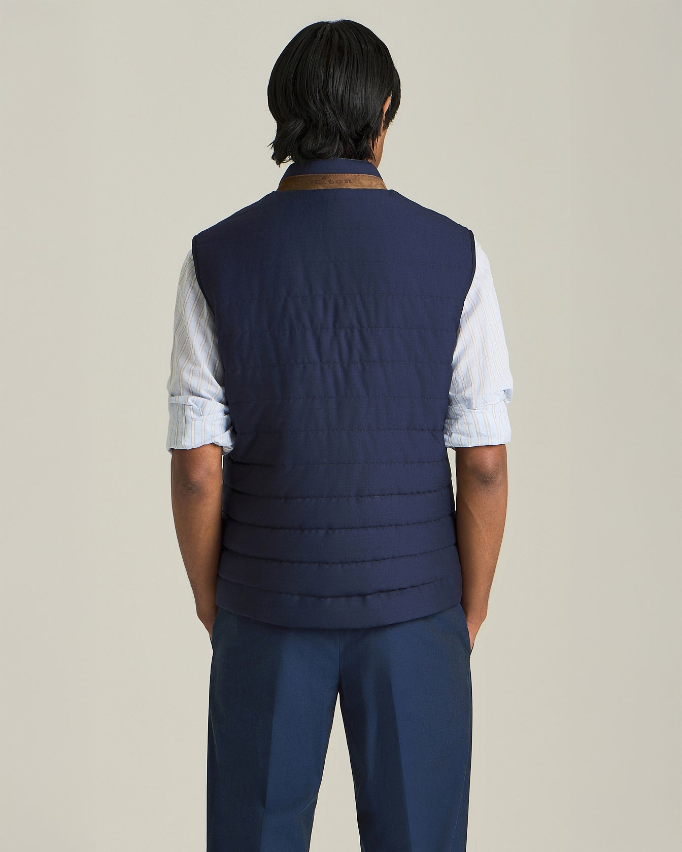 Kiton Gilet Daunenweste Herren Wolle Gr.52 dunkel