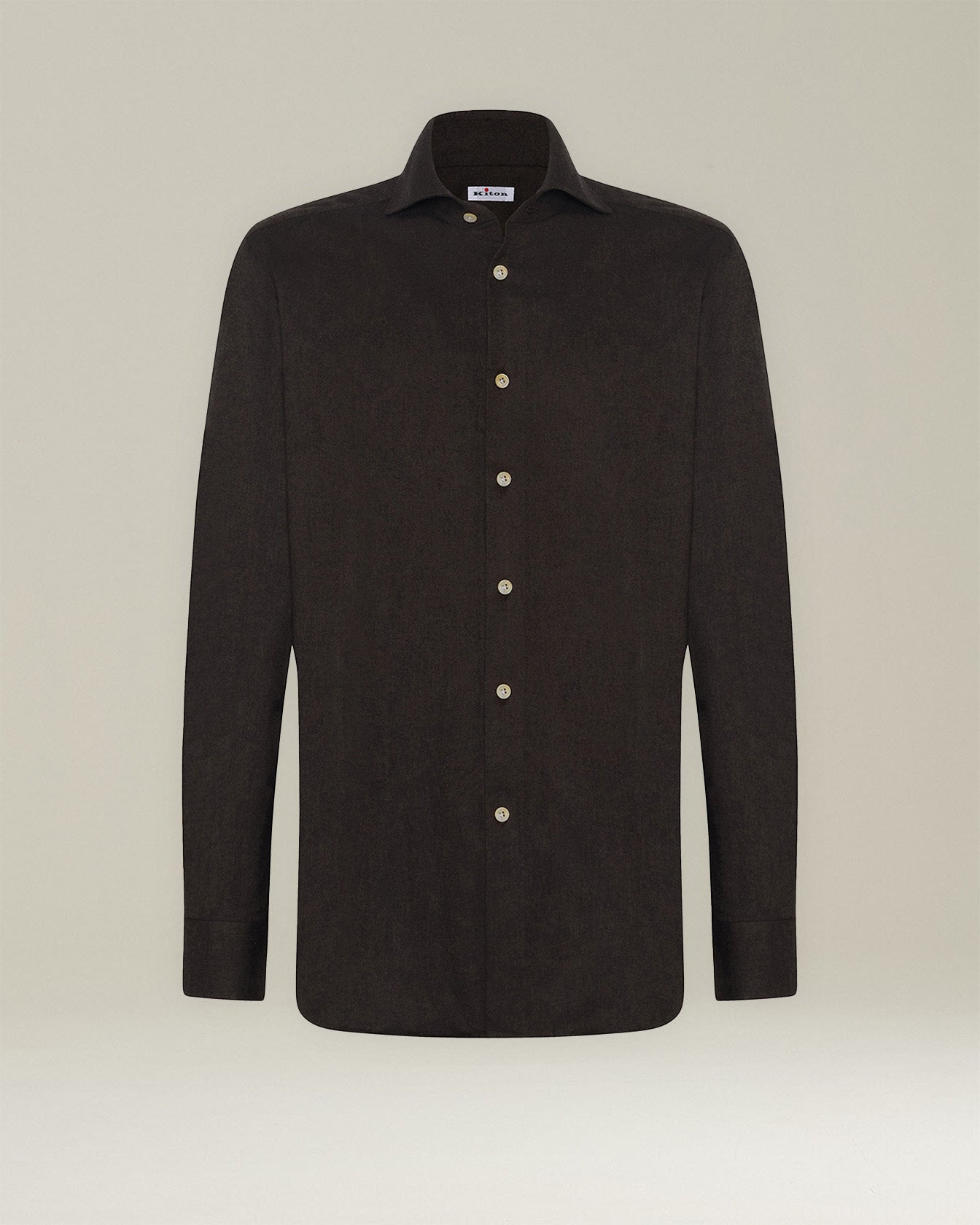 Kiton Shirts Monochrome Flannel Hemd Gr. 40 Baumwolle