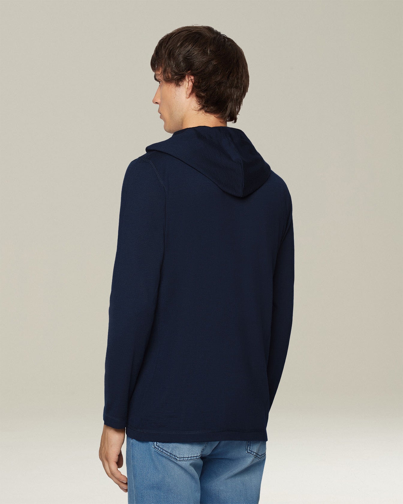 Kiton Kaschmir Seide Kapuzenpullover Knopf Herren