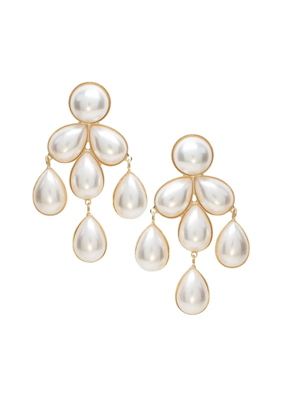 Elizabeth Bower Audrey Statement Ohrringe Perlen Rhodium