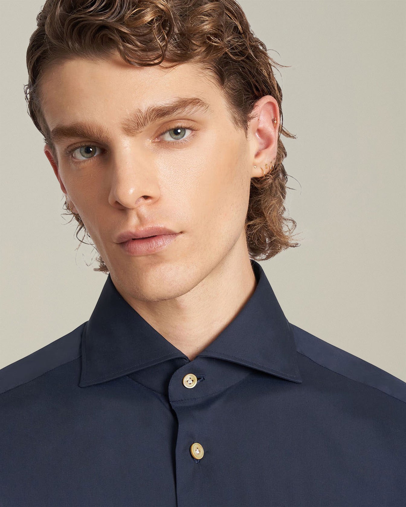 Kiton Shirts Camicia Cotone Hemd Blau Baumwolle Perlmutt