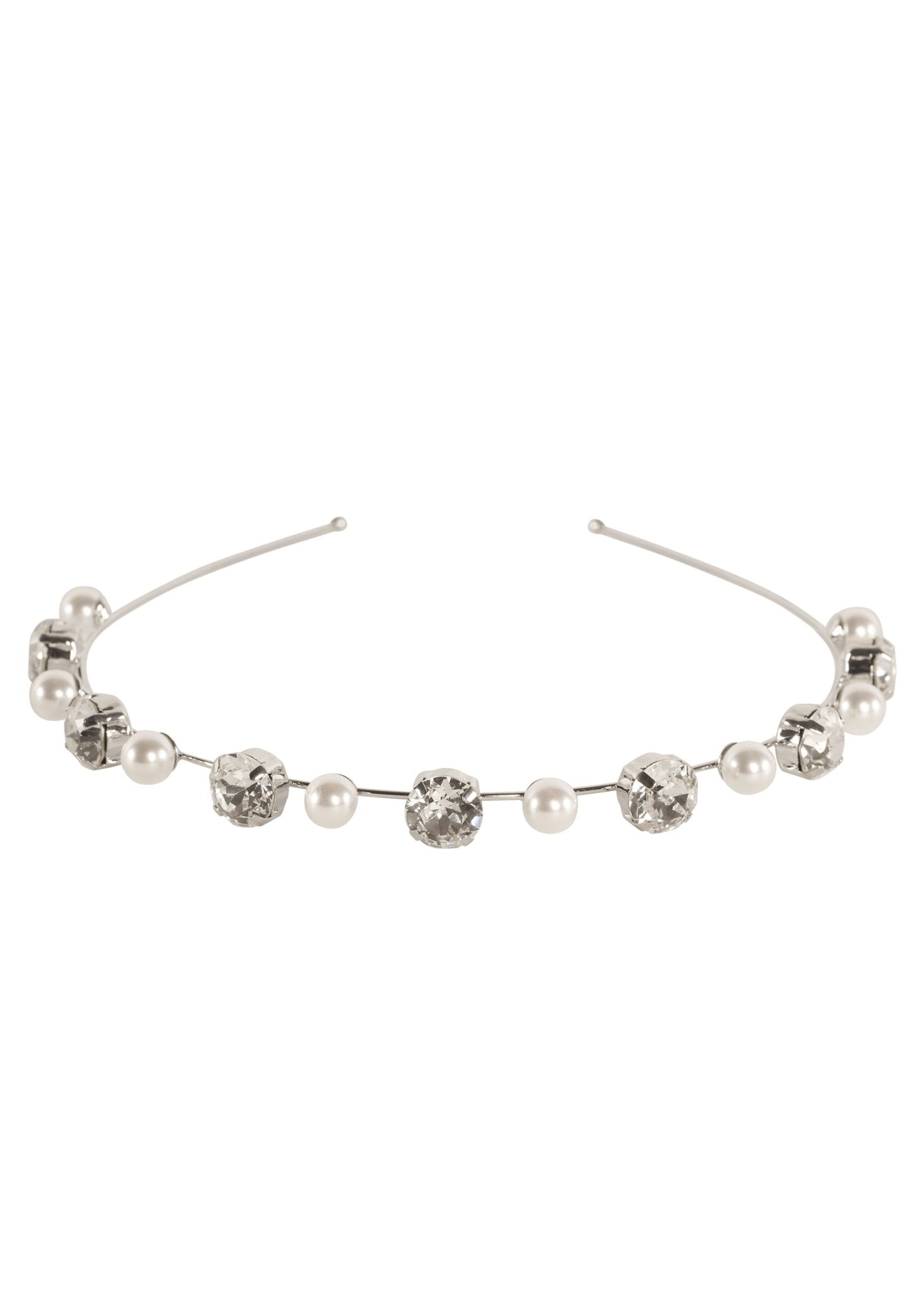 Elizabeth Bower Duet Mini Pearl Haarreif Rhodium Perlen