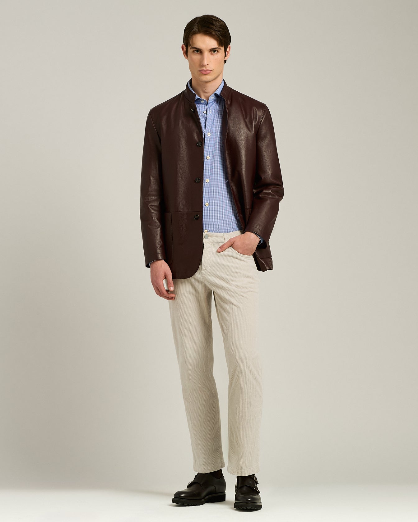 Kiton Jackets Lambskin Jacke bordeaux Lammleder