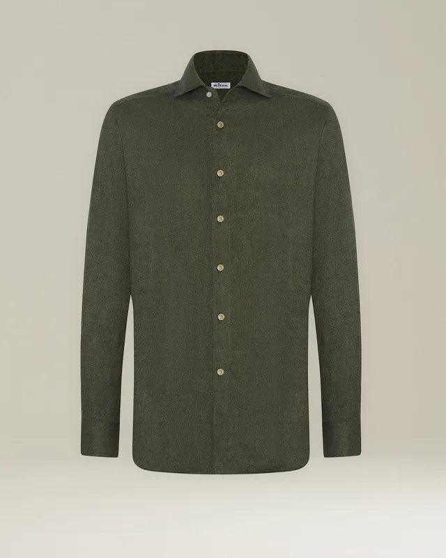 Kiton Shirts Hemd Flanell Baumwolle Perlmuttknöpfe