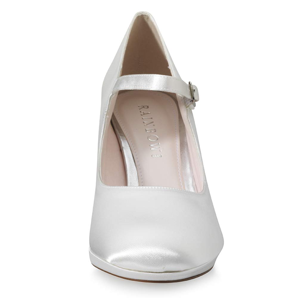 Rainbow Club Timeless Delina Mary Jane Ivory Satin 8 cm Block