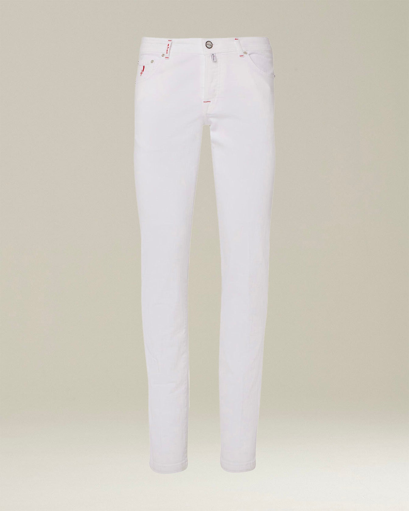 Kiton 5-Pocket Jeans Weiß Slim Baumwoll-Denim Herren