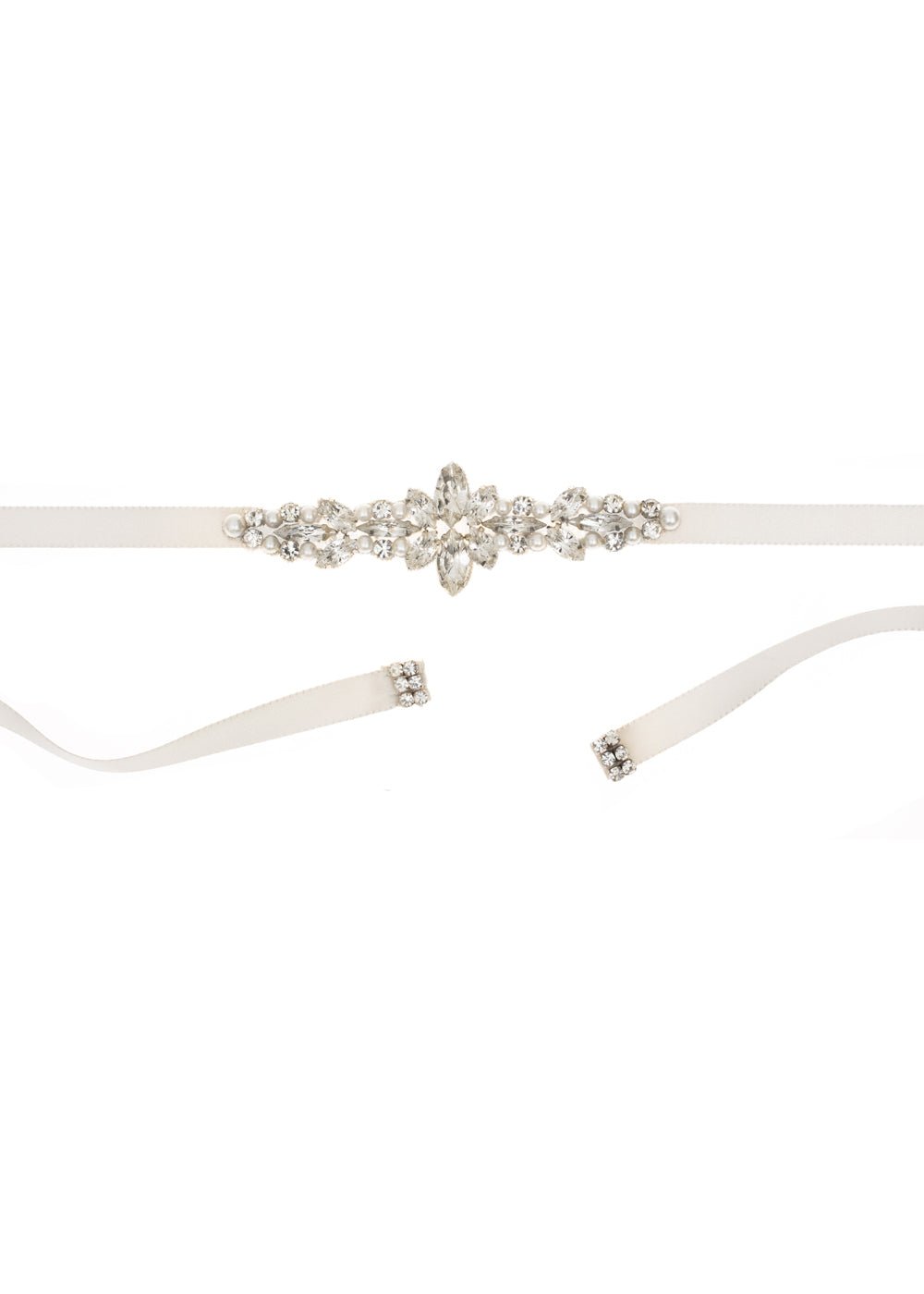 Elizabeth Bower Deco Estate Gürtel Braut-Schärpe Kristall Satin