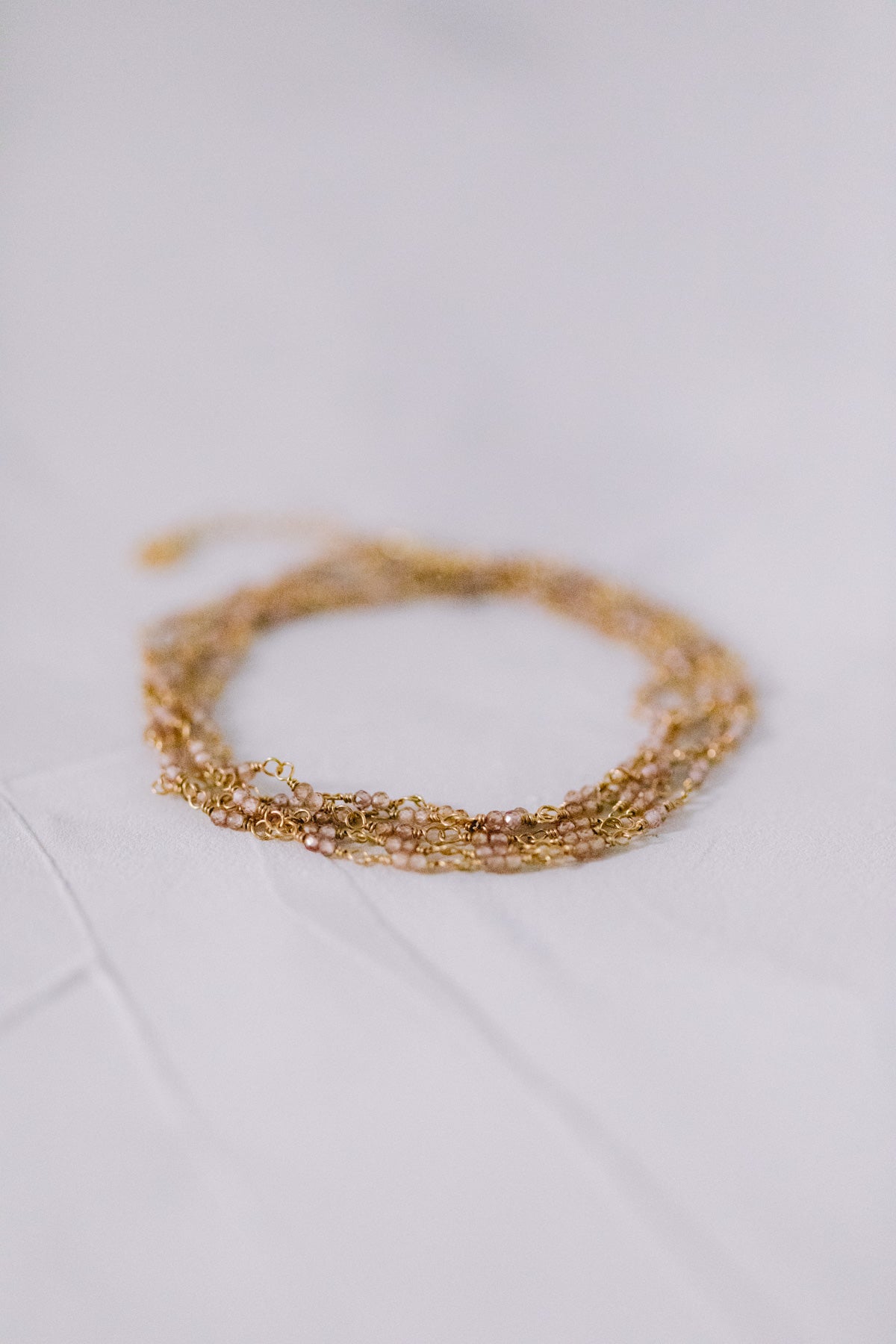 Juvelan Champagne Chameleon Wickelarmband Gold mit Zirkon
