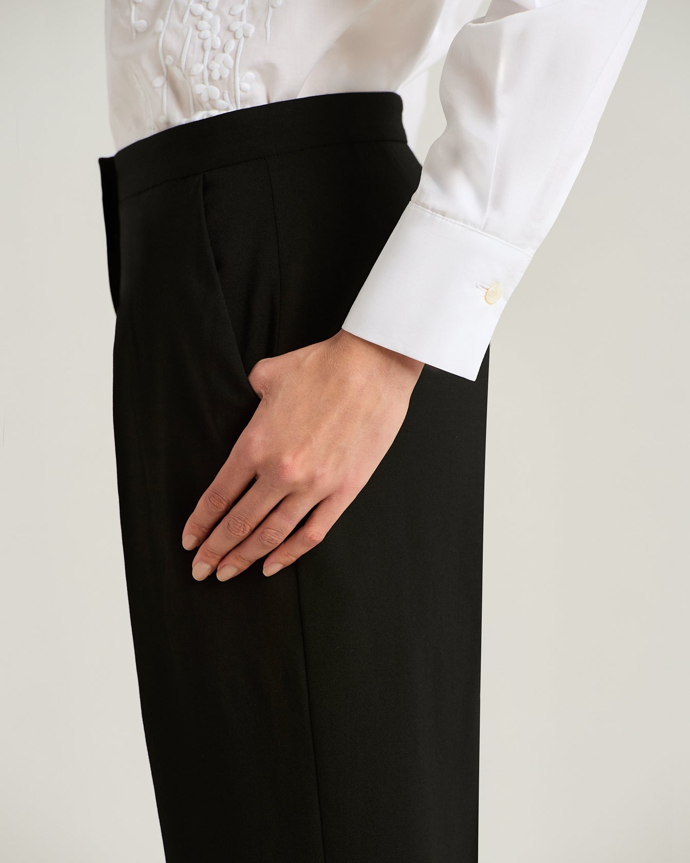 Kiton Tailored Hose Wolle schwarz Gr. 42