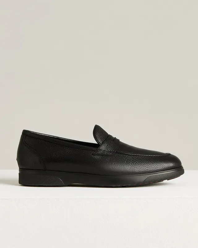 Kiton Loafer Schwarz Hirschleder Gummisohle