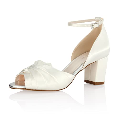 Rainbow Club Timeless Eliza Ivory Satin Brautsandalen 6,5 cm