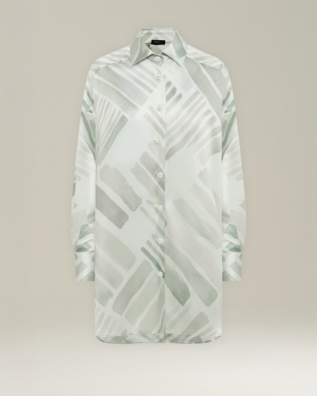 Kiton Ethnic Brush Seidenhemd Oversize Seide