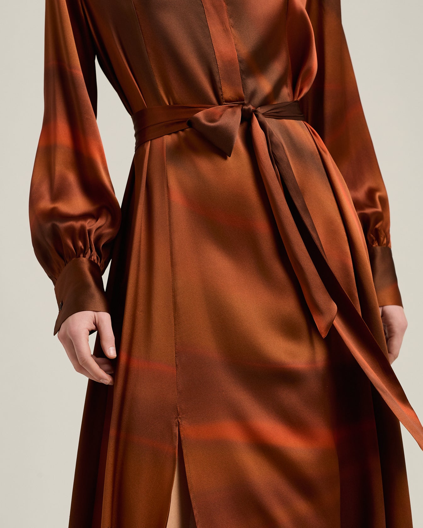 Kiton Dresses Brown Rust Seidenkleid Braun Print Gr.36-48