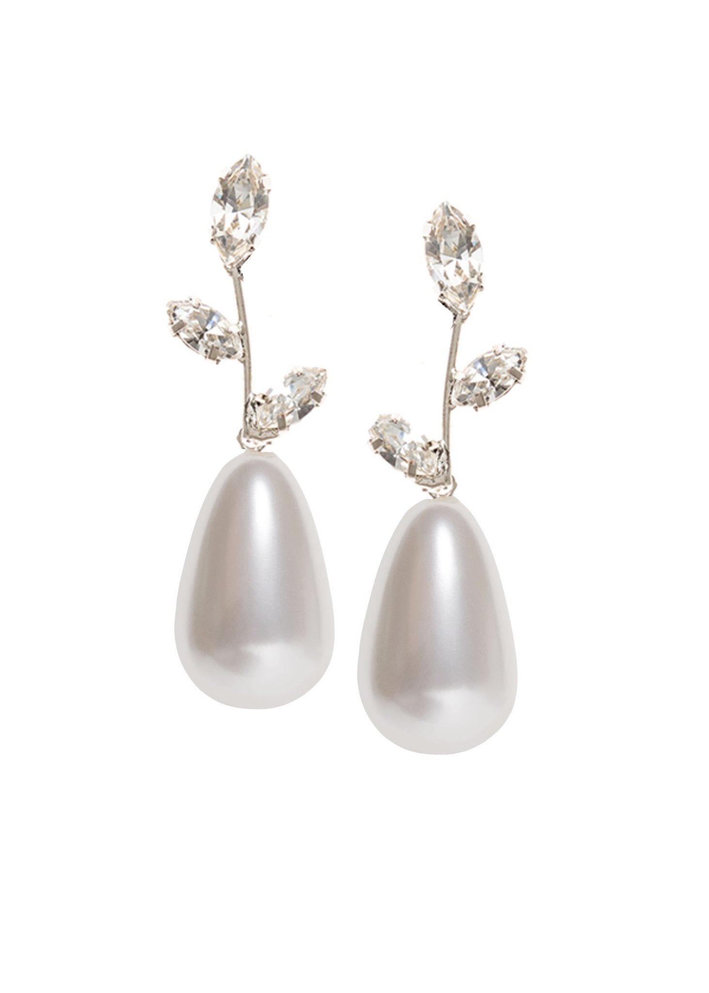 Elizabeth Bower Crystalla Hängeohrringe Rhodium Perle Kristall