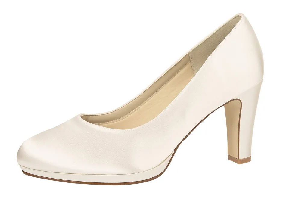 Rainbow Club Essentials Grace Pumps 38 EU Ivory Satin Blockabsatz