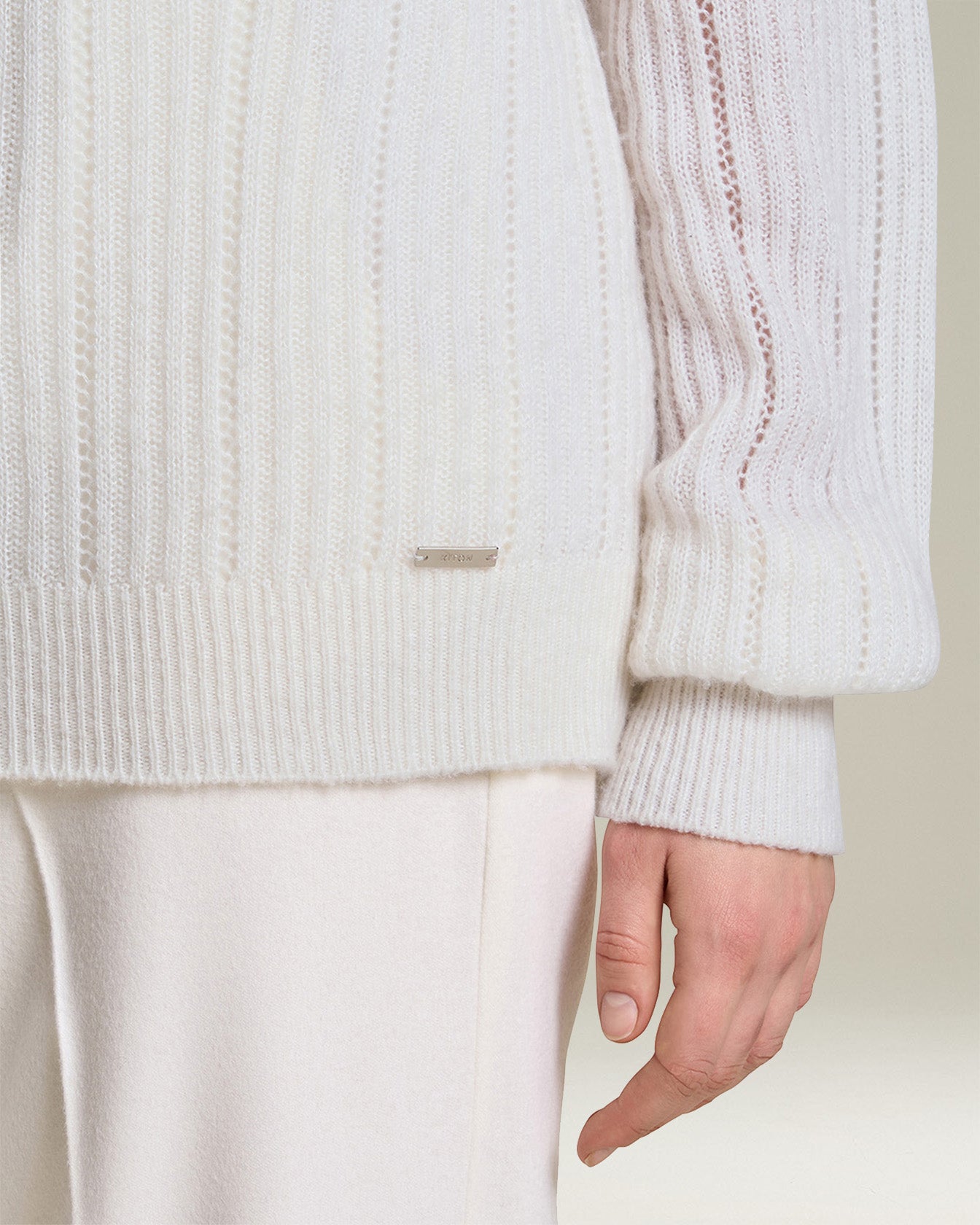 Kiton Knitwear Cashmere Silk Pullover Rollkragen Rippstrick