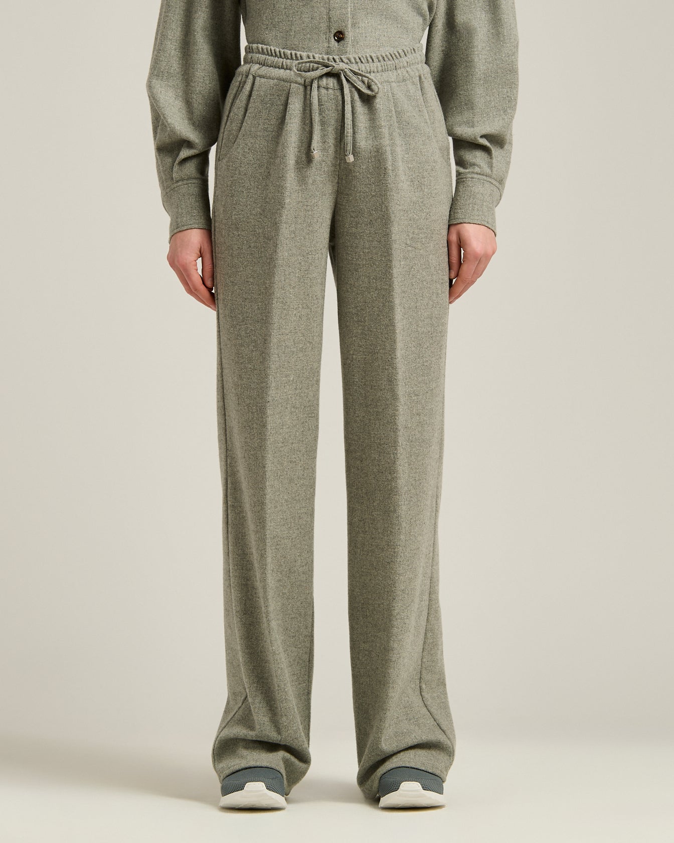 Kiton Trousers Wide-Leg Hose Grau Wolle Cashmere