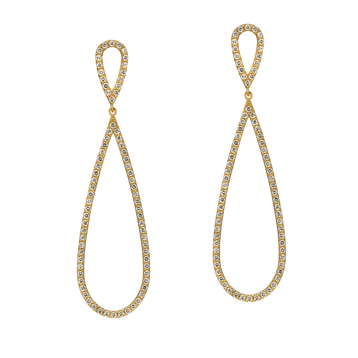 Juvelan Felicity Tropfenohrringe Gold Kristalle 5,5cm