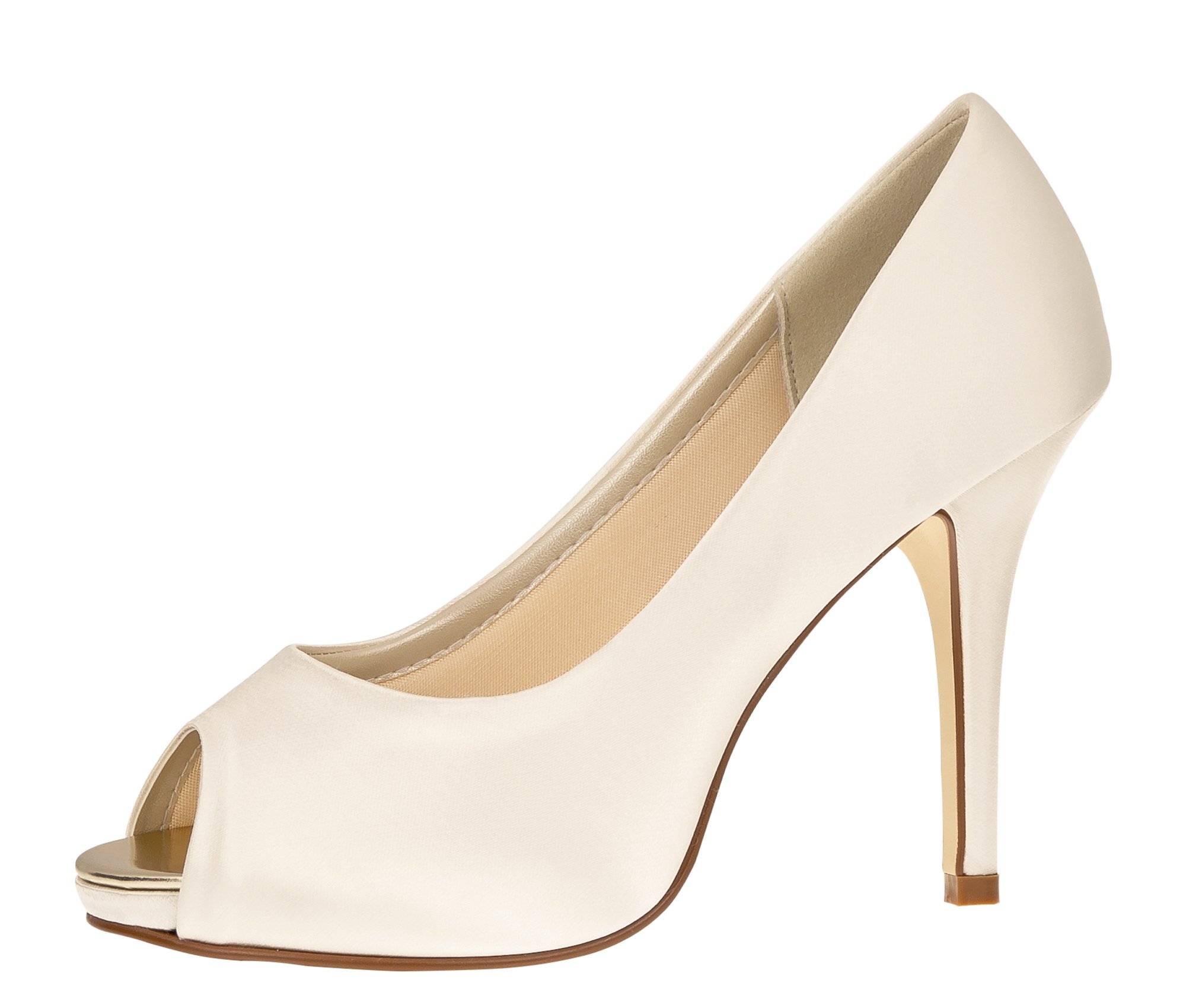 Rainbow Club Timeless Jerney Peep Toe Pumps Ivory Satin
