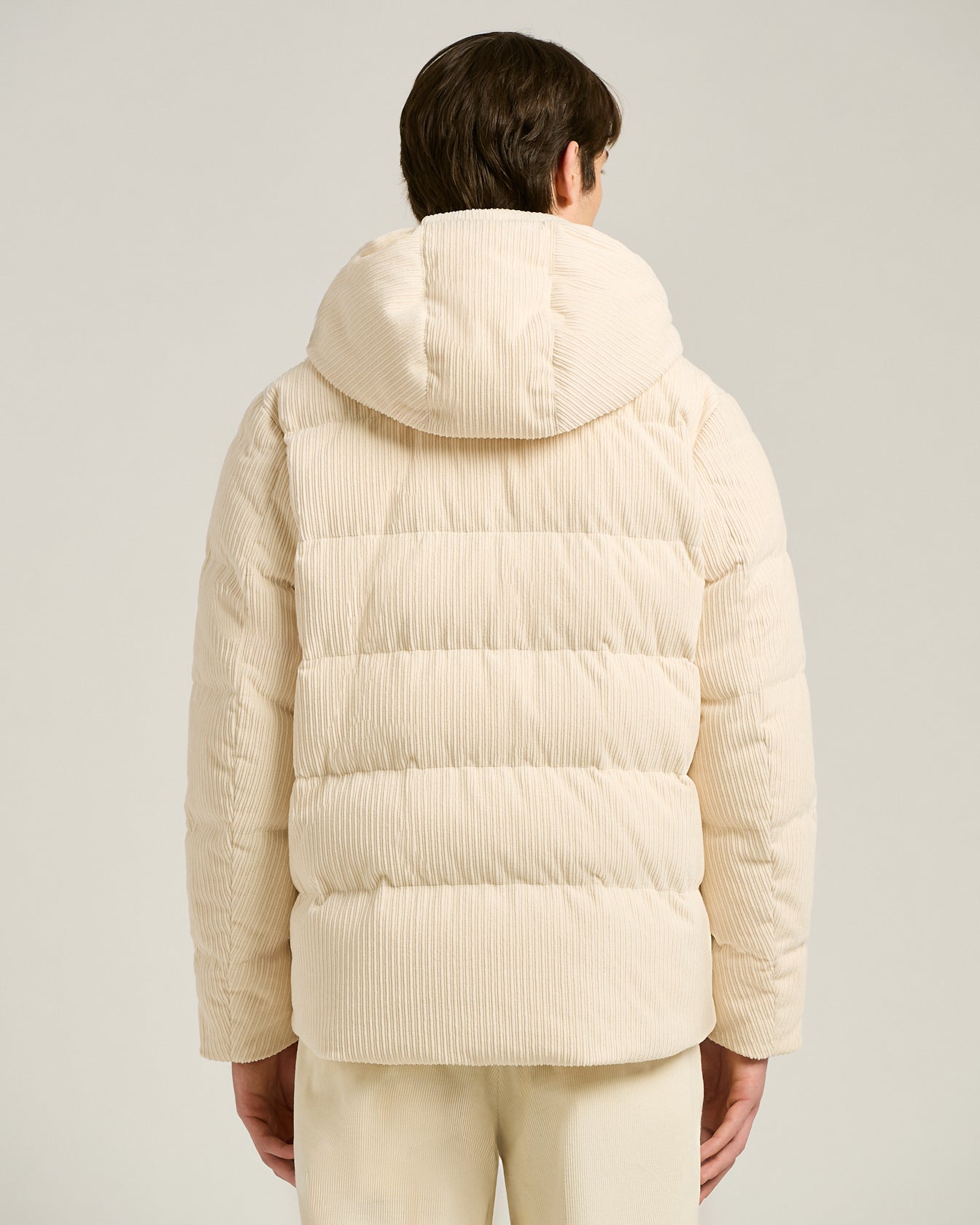 Kiton Outerwear Padded Bomber Cordjacke Ivory wattiert