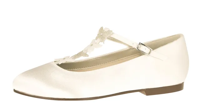 Rainbow Club Kady Ballerinas Ivory Satin Glitzer flach