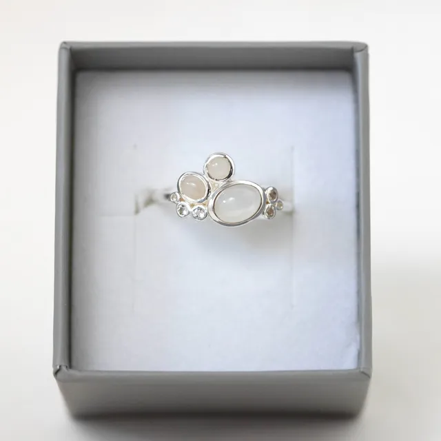 Juvelan Ring Topas Mondstein Größe 54 Silber Sample