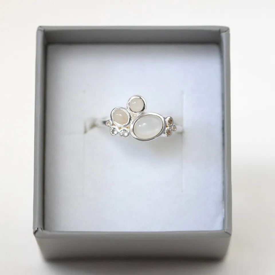 Juvelan Ring Topas Mondstein Größe 54 Silber Sample