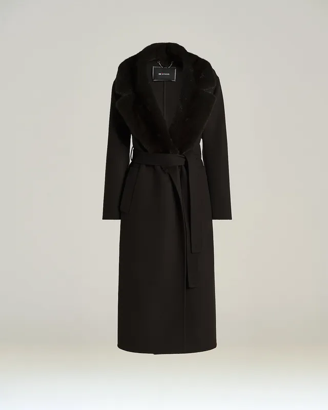 Kiton Outerwear Mantel Kaschmir braun mit Gürtel
