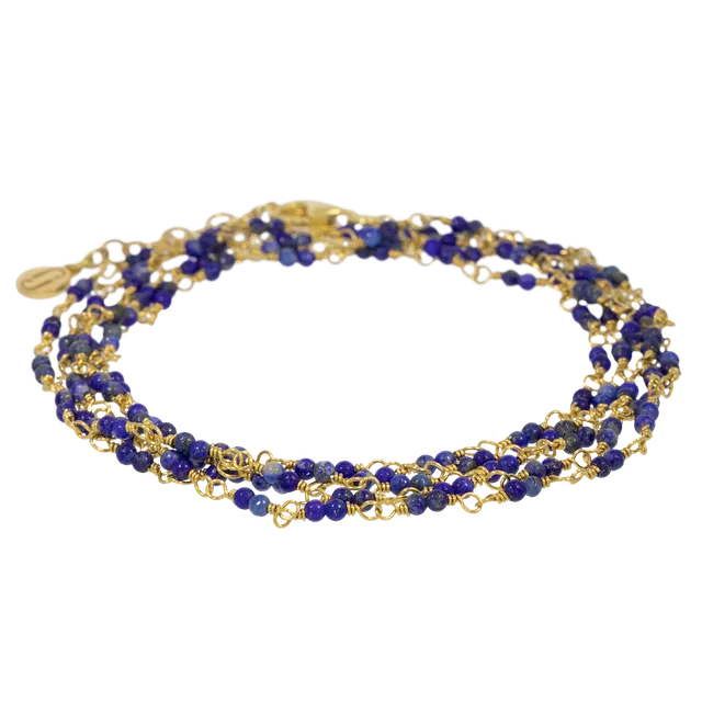 Juvelan Royal Blue Chamaleon Wickelarmband Lapislazuli Gold