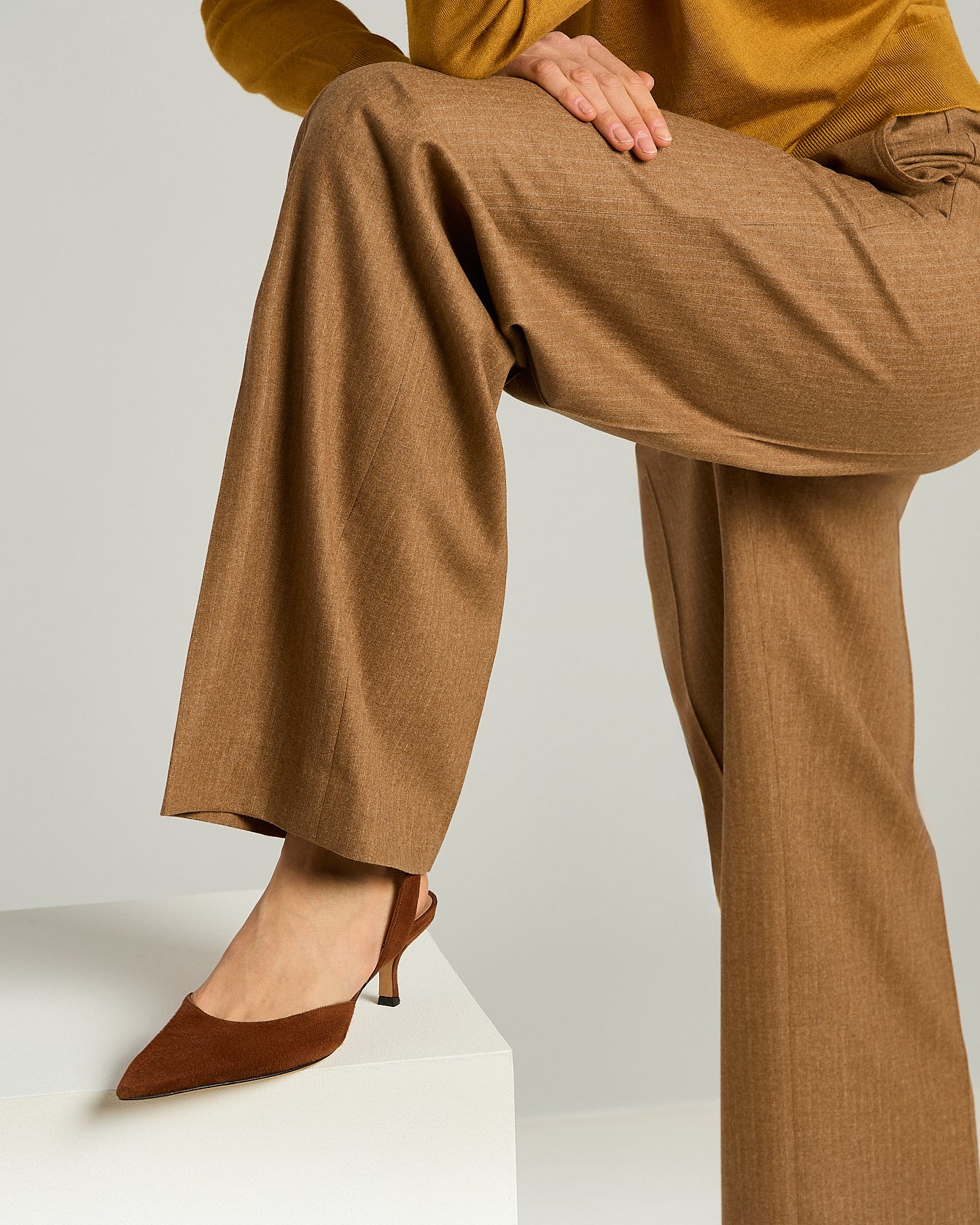 Kiton Shoes Brown Goatskin Pumps Gr.38 Cognac Wildleder