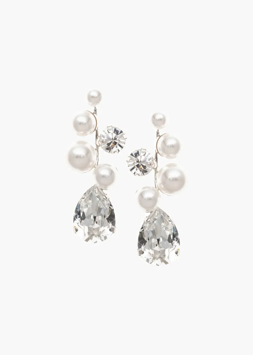 Elizabeth Bower Bubble Pearl Tropfenohrringe Rhodium 50mm