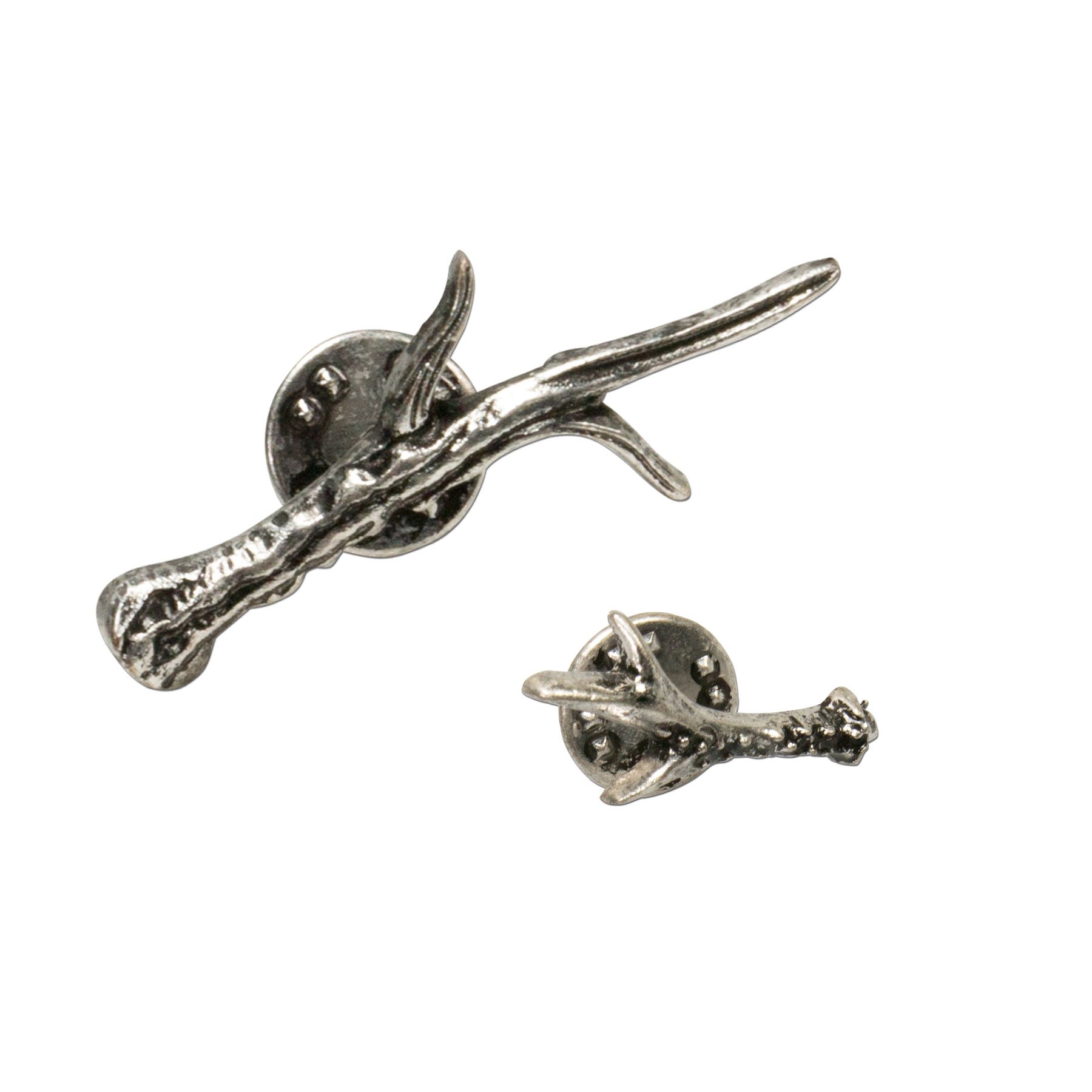 Alpenflüstern DAHEIM Ansteck-Pins Horn 2er-Set silber