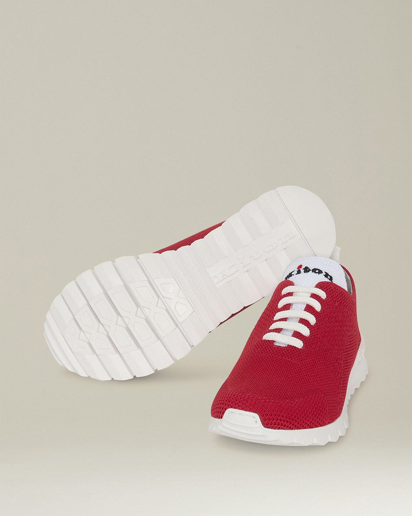 Kiton Shoes Fits-Sneakers Cotton Sneaker Baumwollstrick weiß