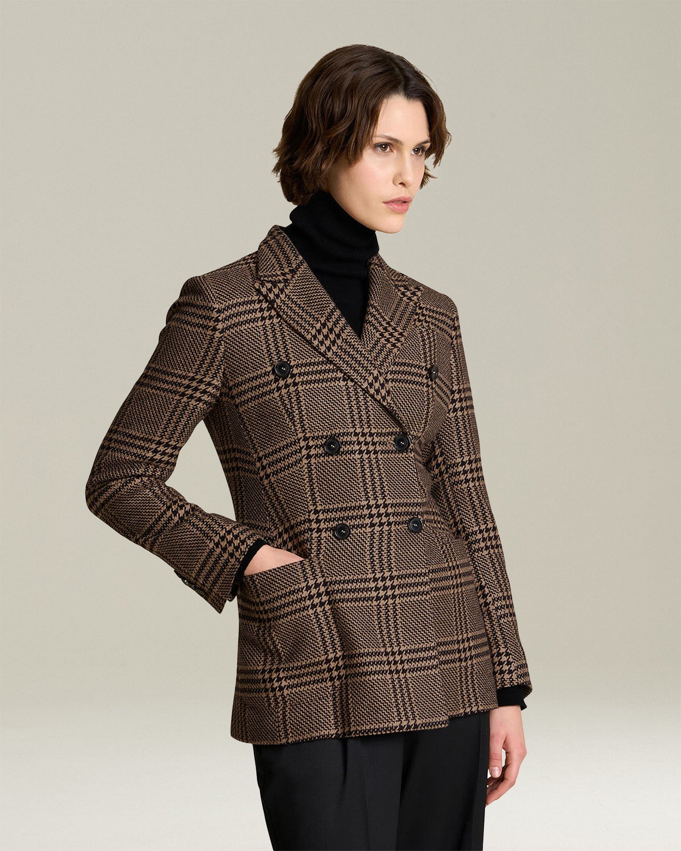 Kiton Jackets Glen Plaid Seide Cashmere Blazer Gr. 40 Damen
